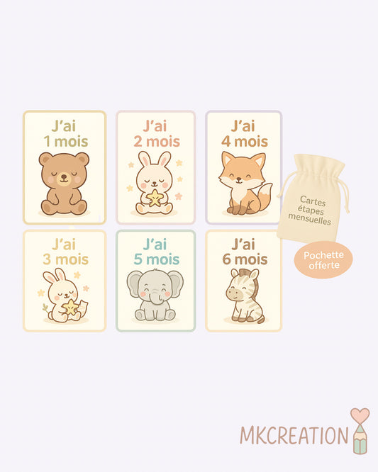 💫 Cartes étapes mensuelles – MKCREATION