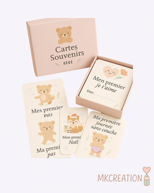🌿 Cartes Souvenirs – Premières fois de bébé (MKCREATION)