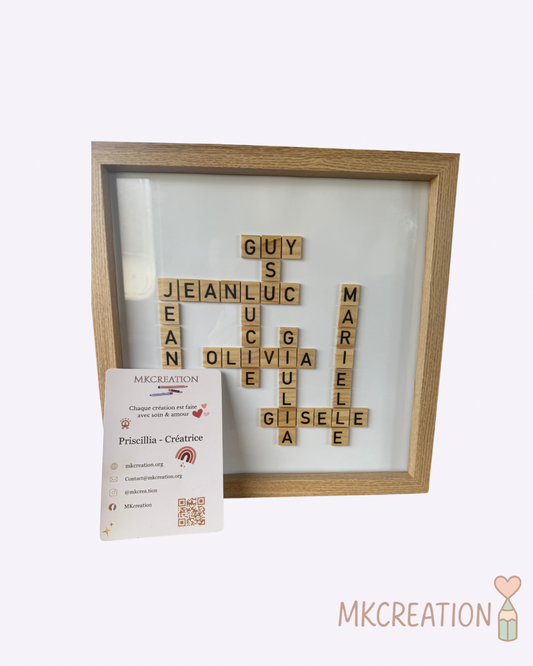 Cadre mots croisés familial